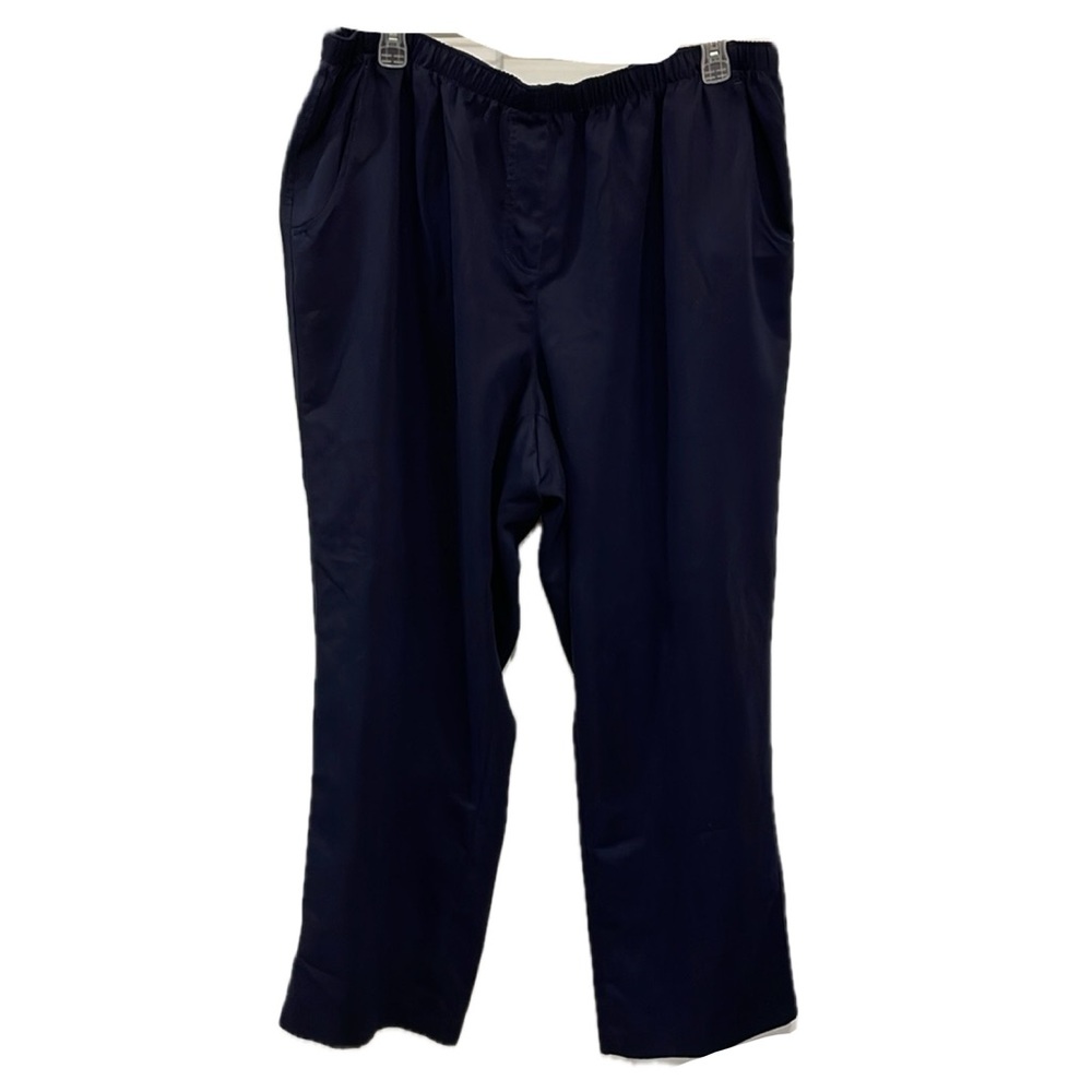 Women's Allison Daley Navy Blue Polyester Pants Slacks Trousers w/pockets 20W